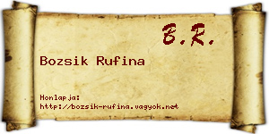 Bozsik Rufina névjegykártya